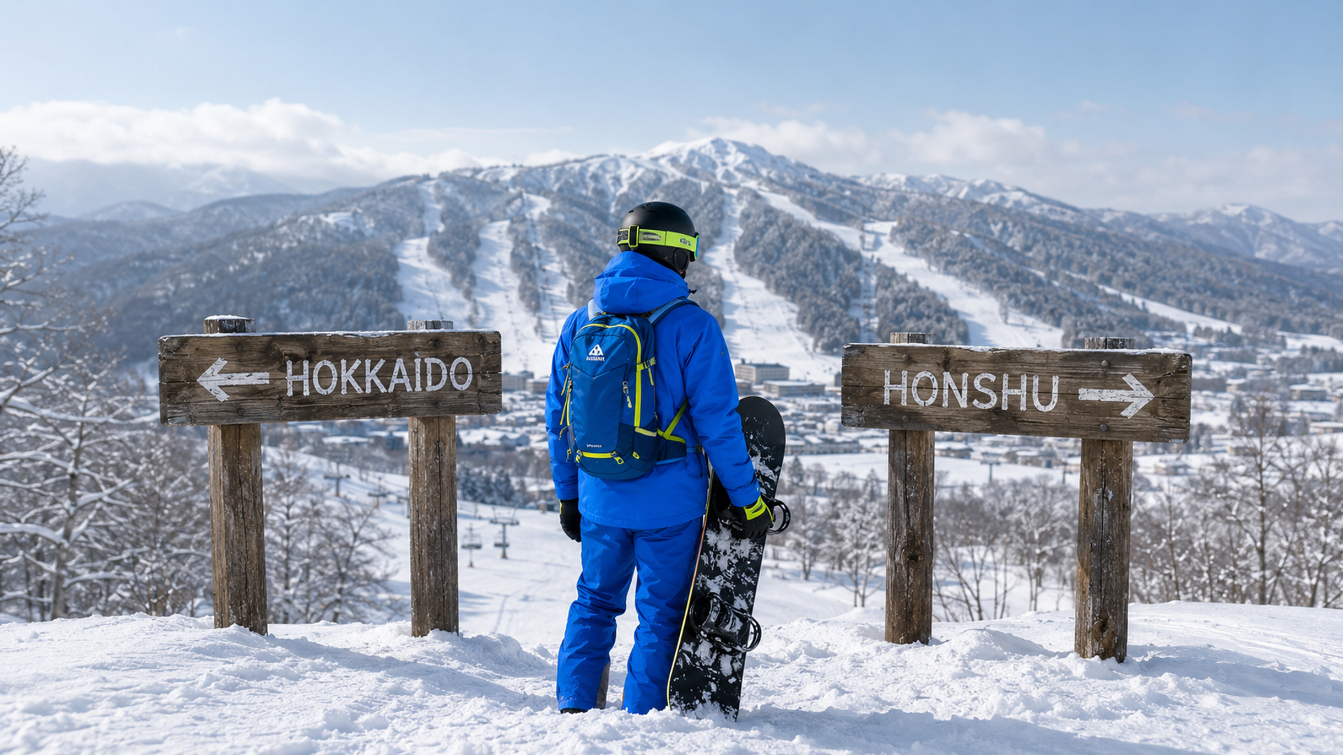 Snowboarder deciding between Hokkaido vs Honshu