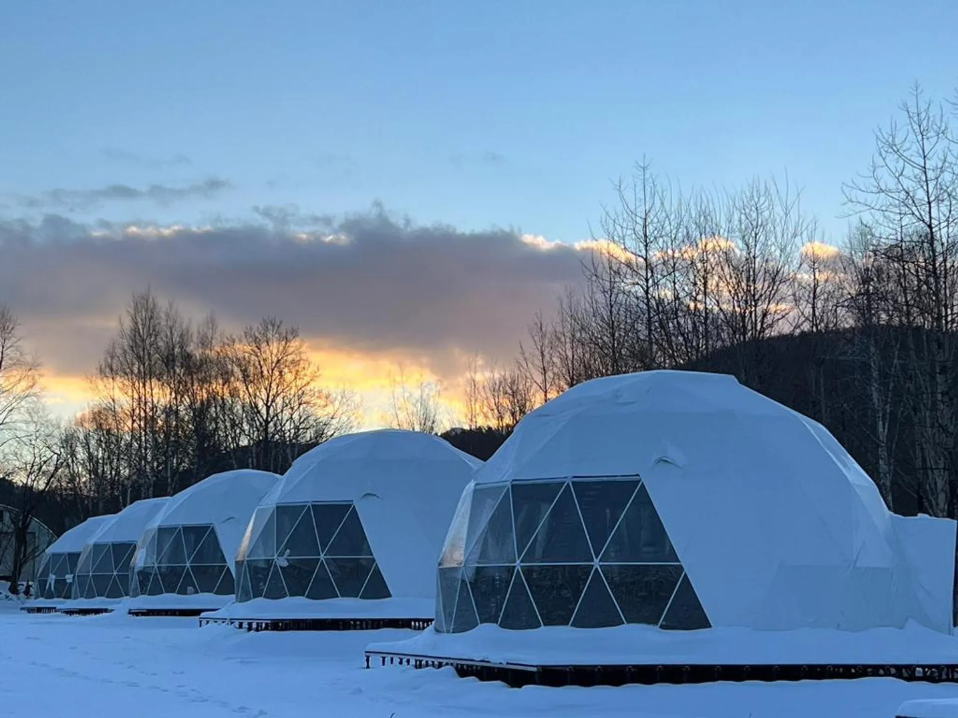 Igloo like domes down the road from Tomamu
