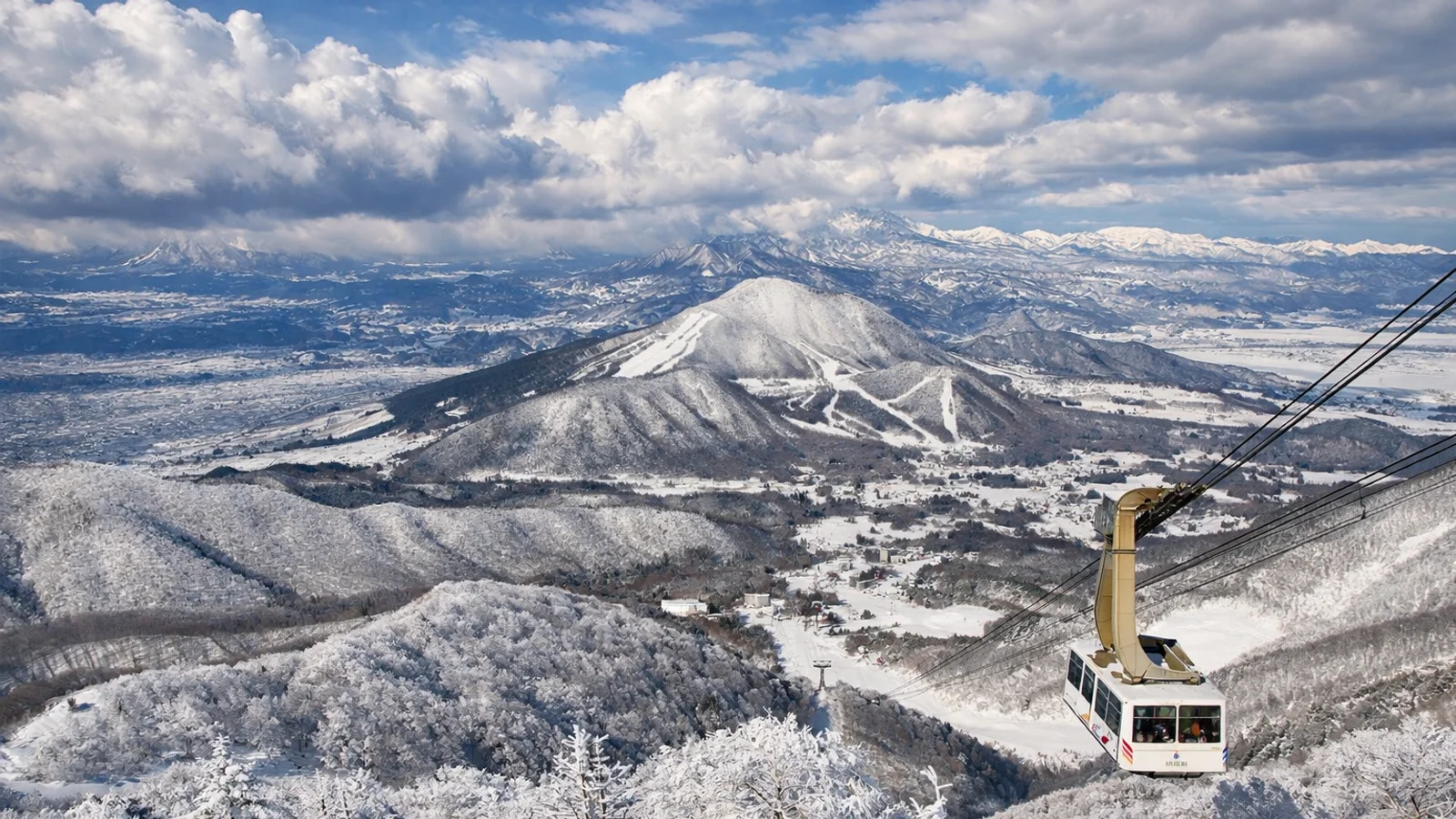 View from Ryuoo Snow Park including the ropeway