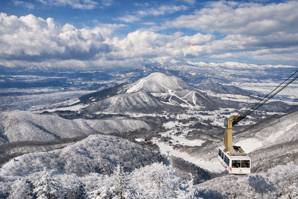 View from Ryuoo Snow Park including the ropeway