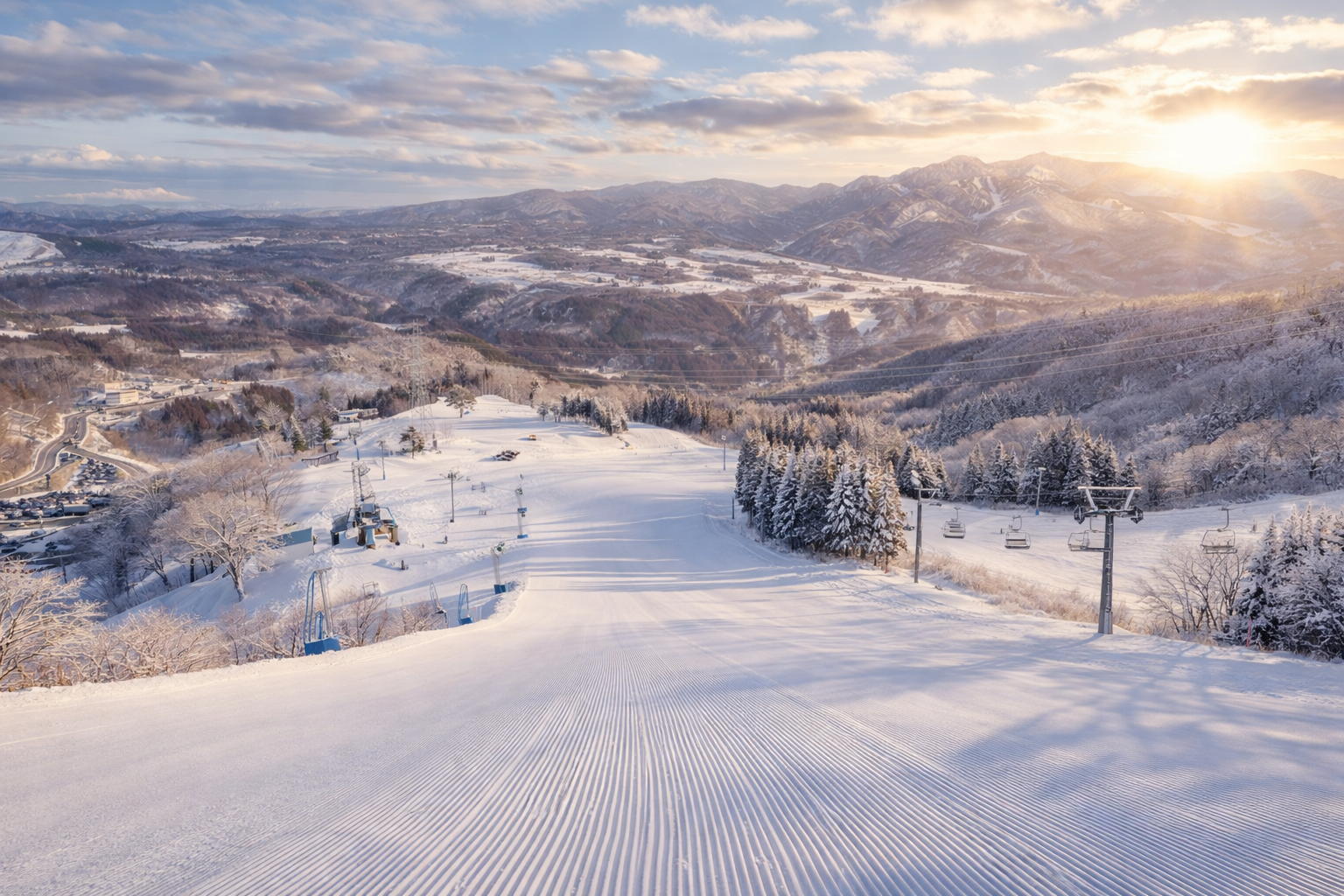 Groomed run at Dynaland Ski Resort