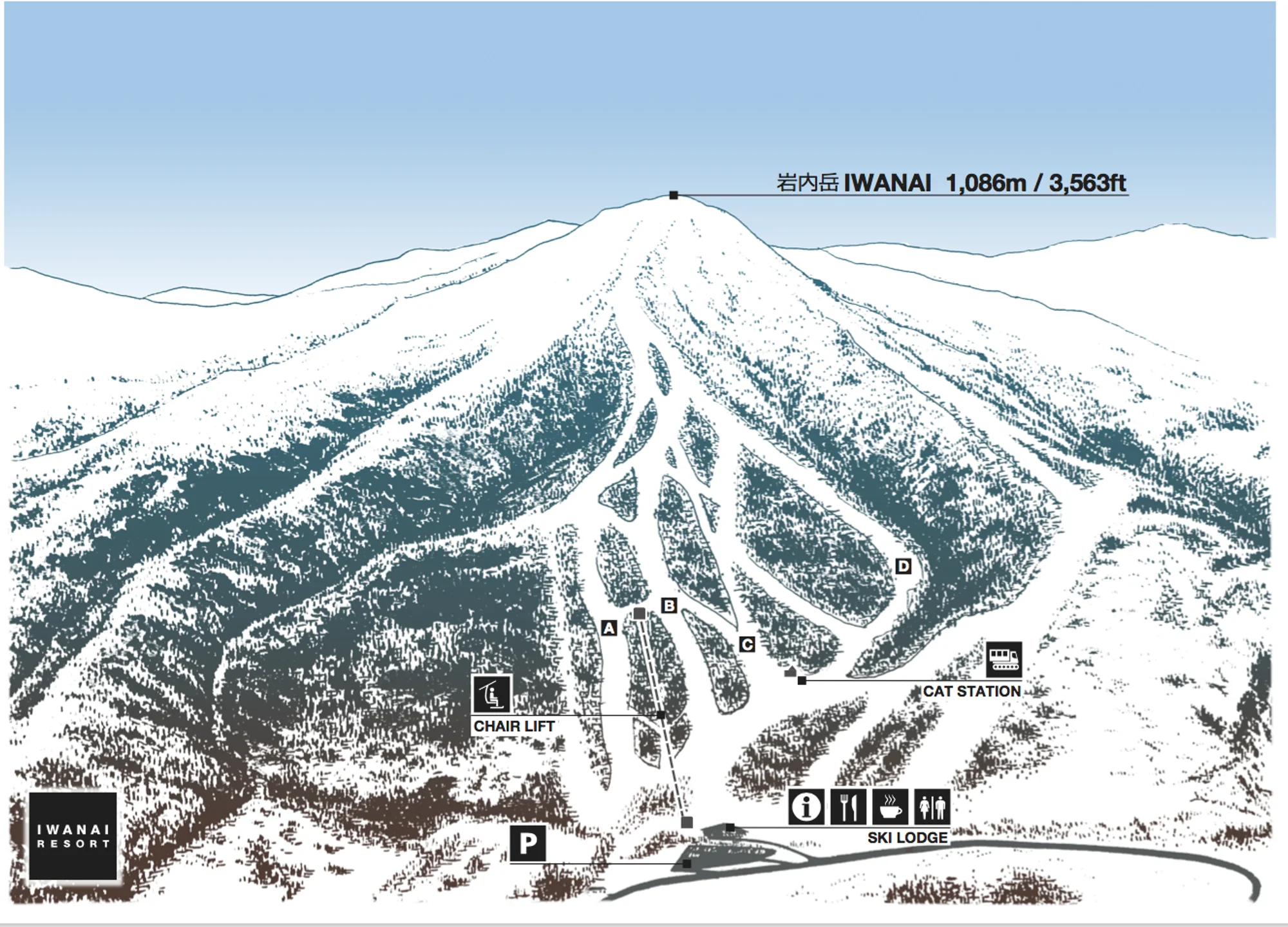Iwanai ski and trail map
