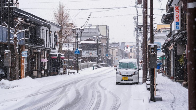 Snowy streets of Hokkaido