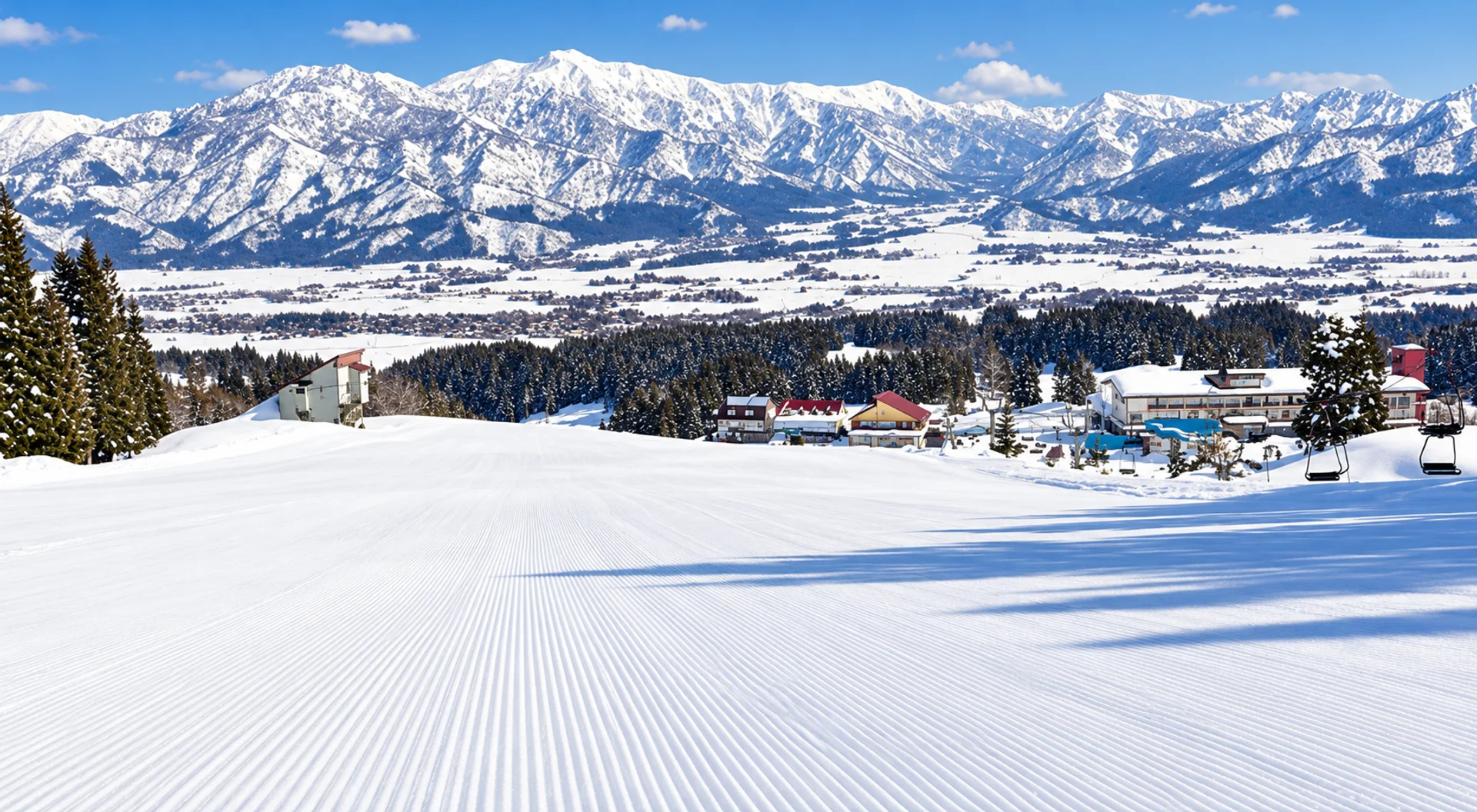 Chateau Shiozawa ski run to the village