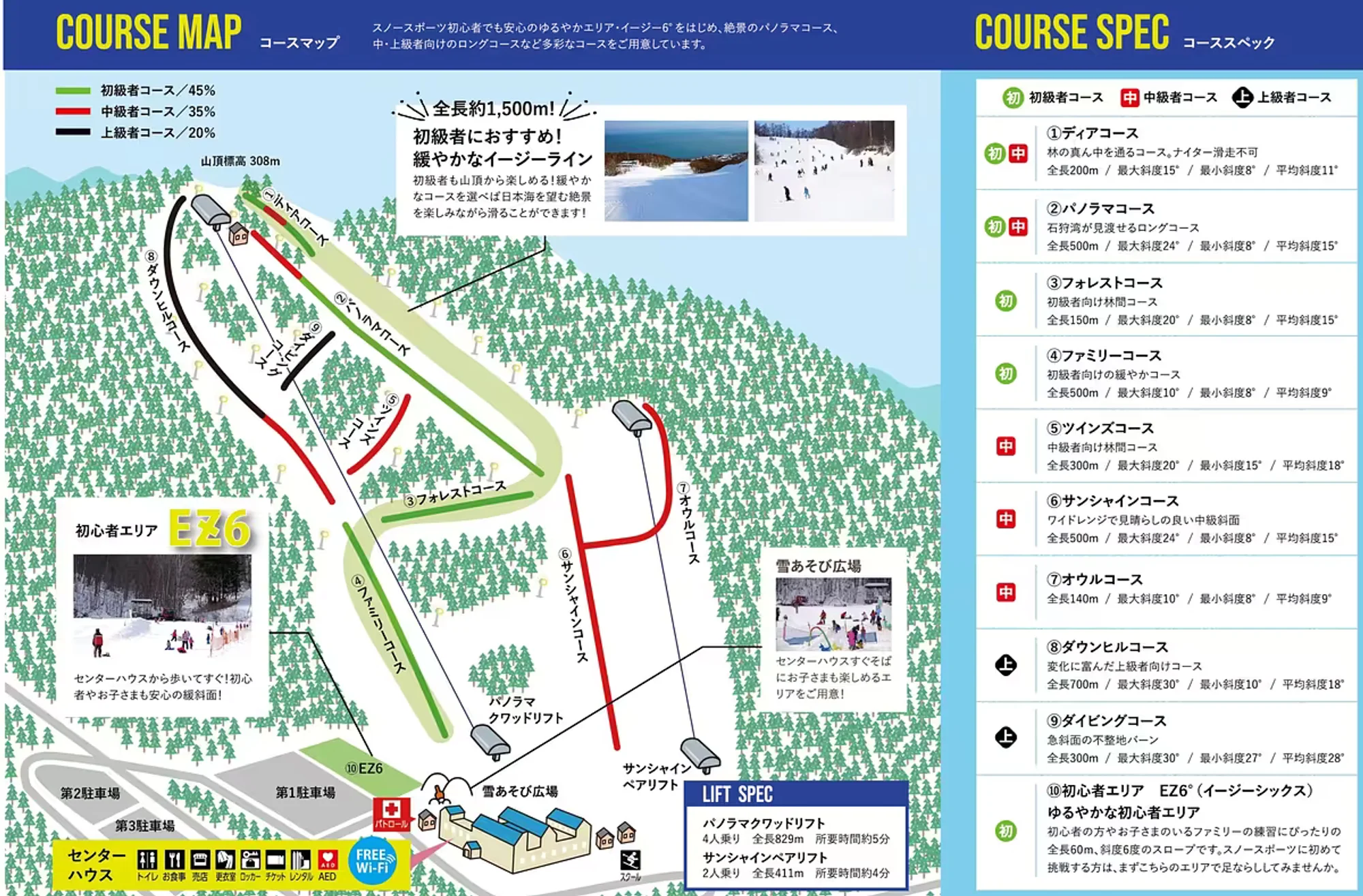 Snow Cruise Onze Ski and Trail Map