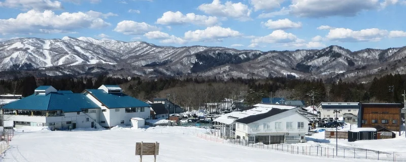 Looking down the main run to Hirugano Kogen Ski Village
