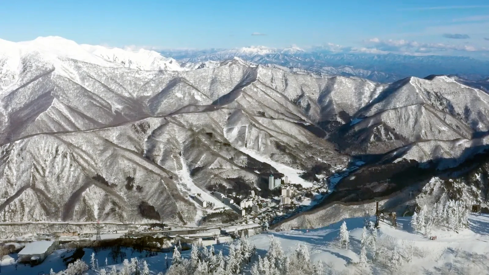 Naeba Ski Resort from above the mountain