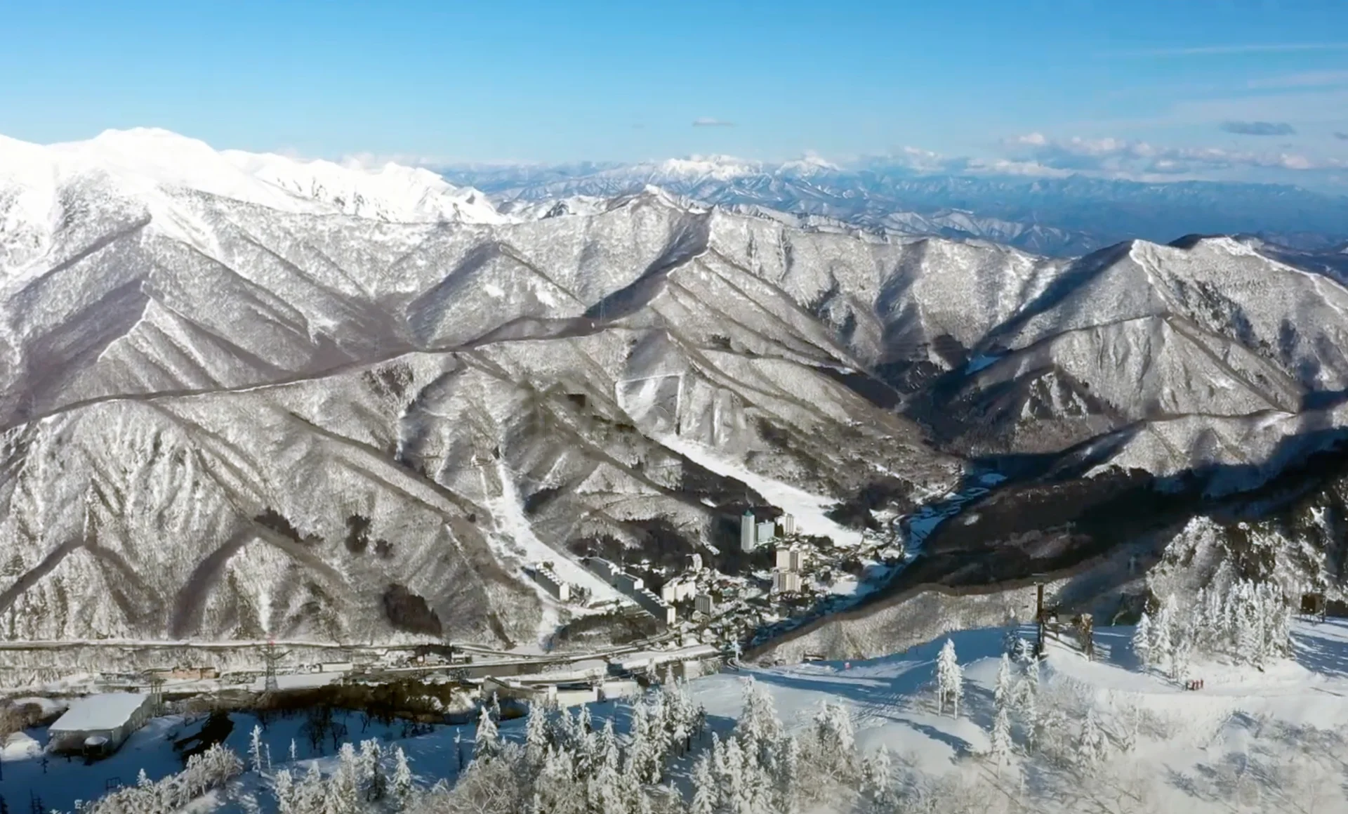 Naeba Ski Resort from above the mountain