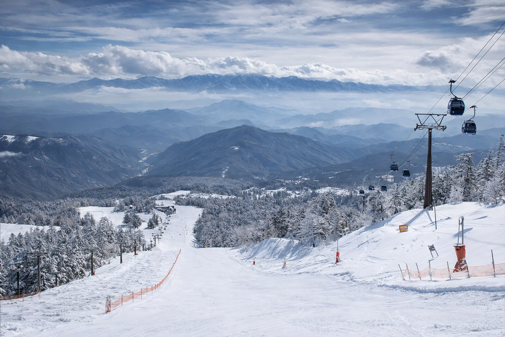 Views from Ontake 2240 looking down the ski run