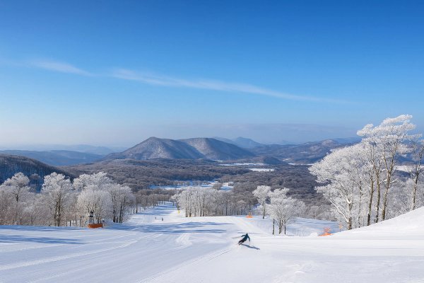Looking down a glorious groomed run at Tambara Ski Park
