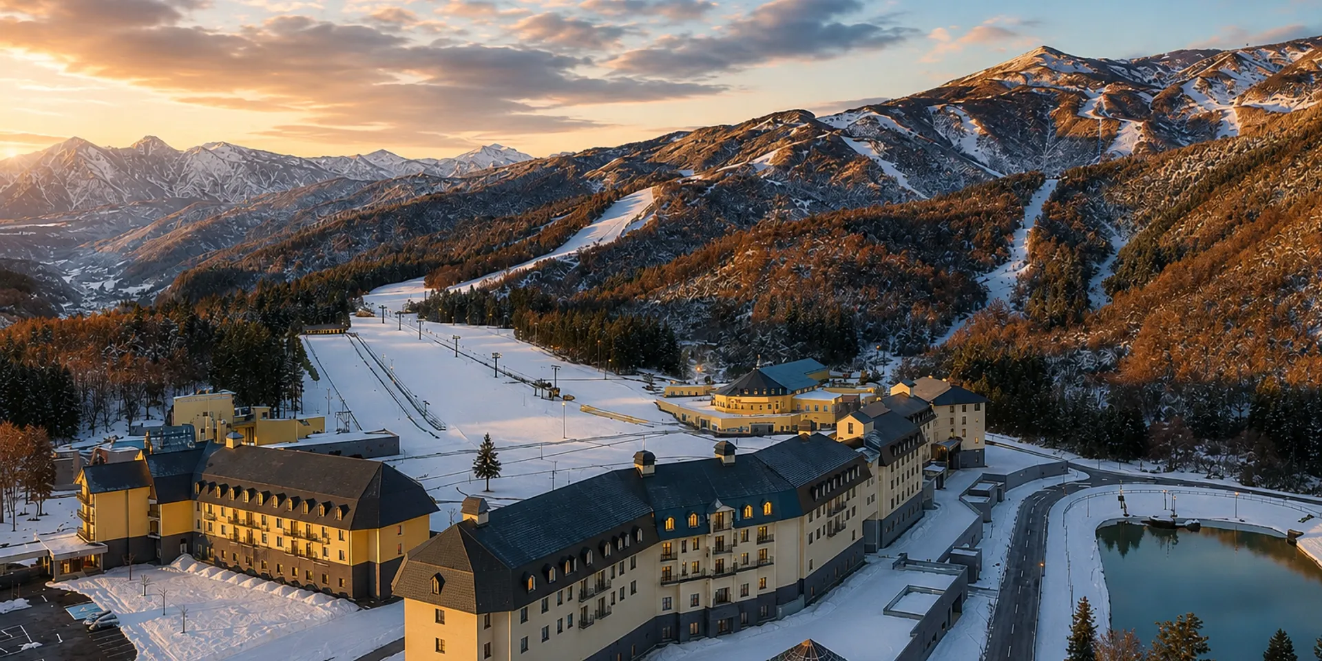 View of Lotte Arai hotel and mountain