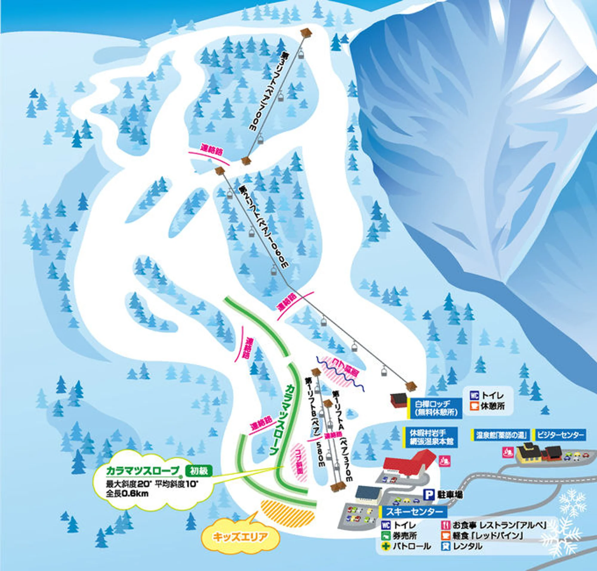 Amihari Onsen Ski & Trail Map