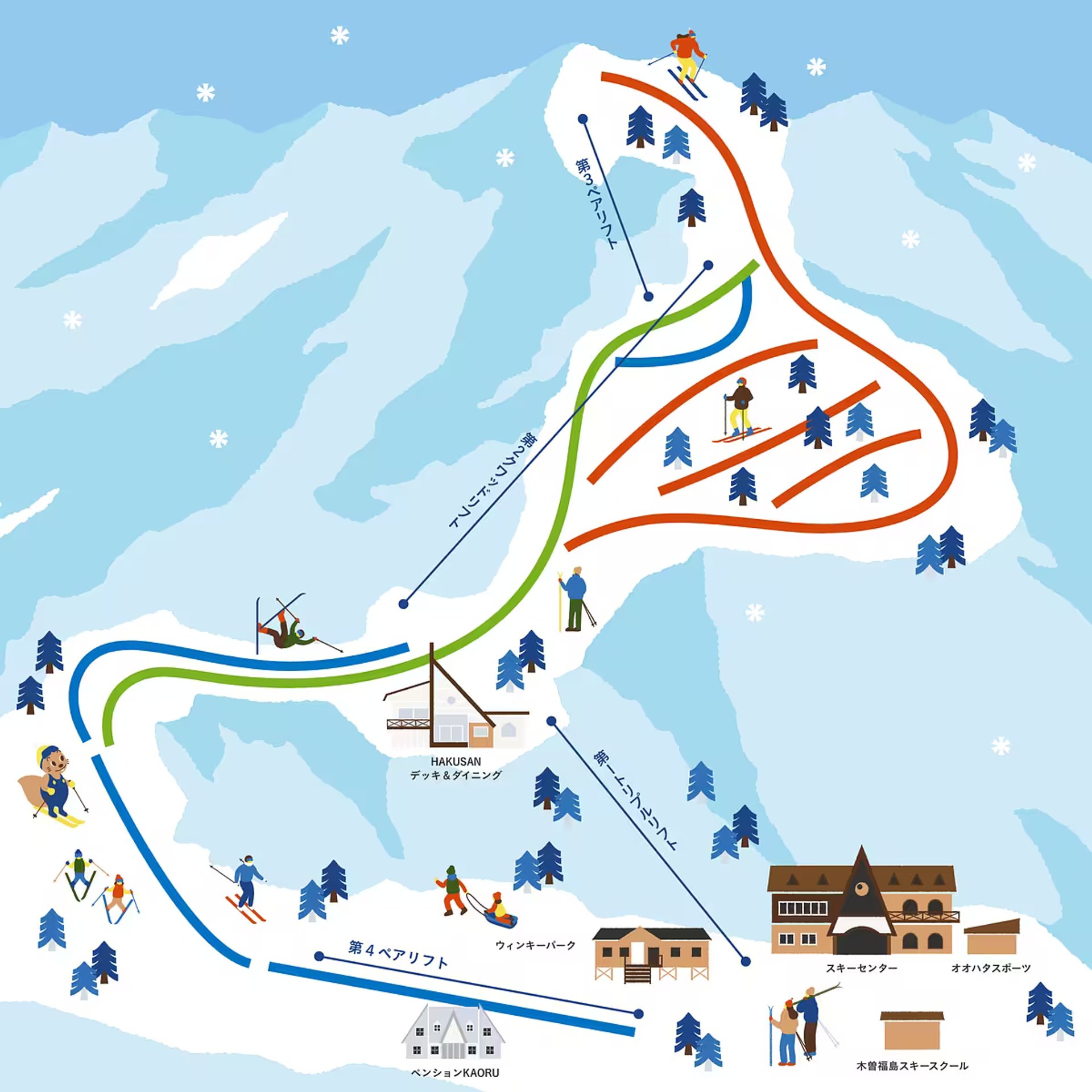 Kiso Fukushima Ski and Trail map
