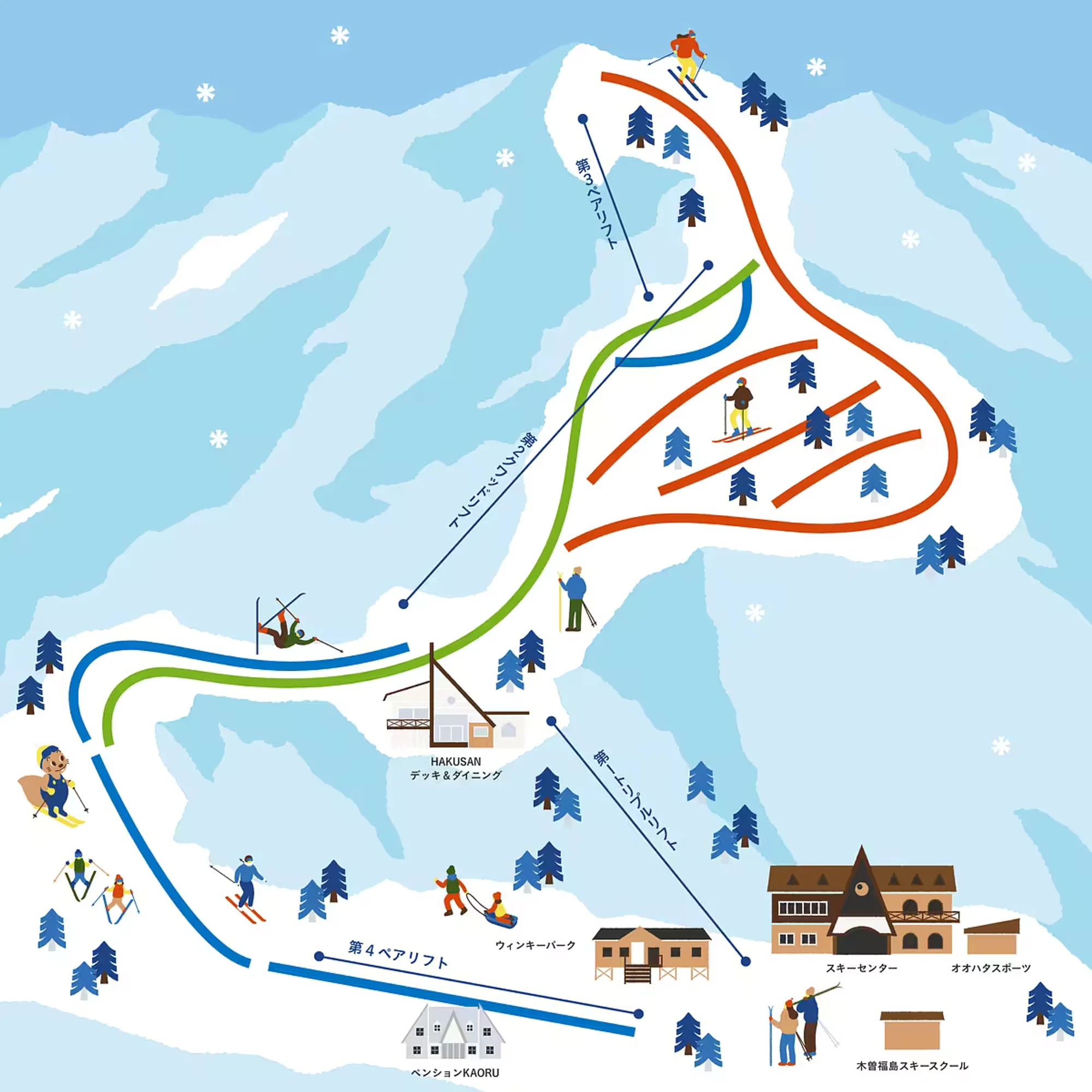 Kiso Fukushima Ski and Trail map