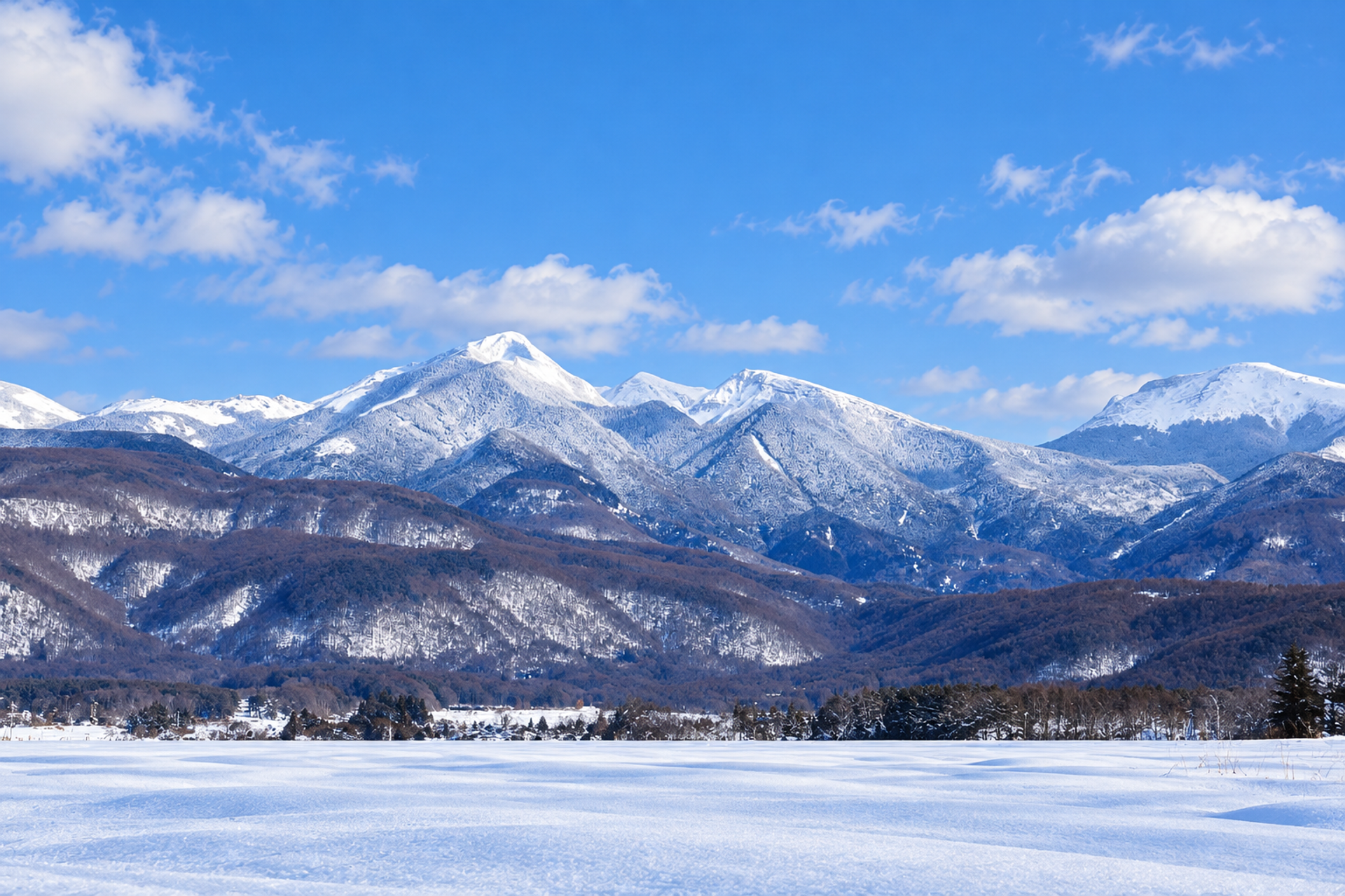 View of the Tatashina area and mountains