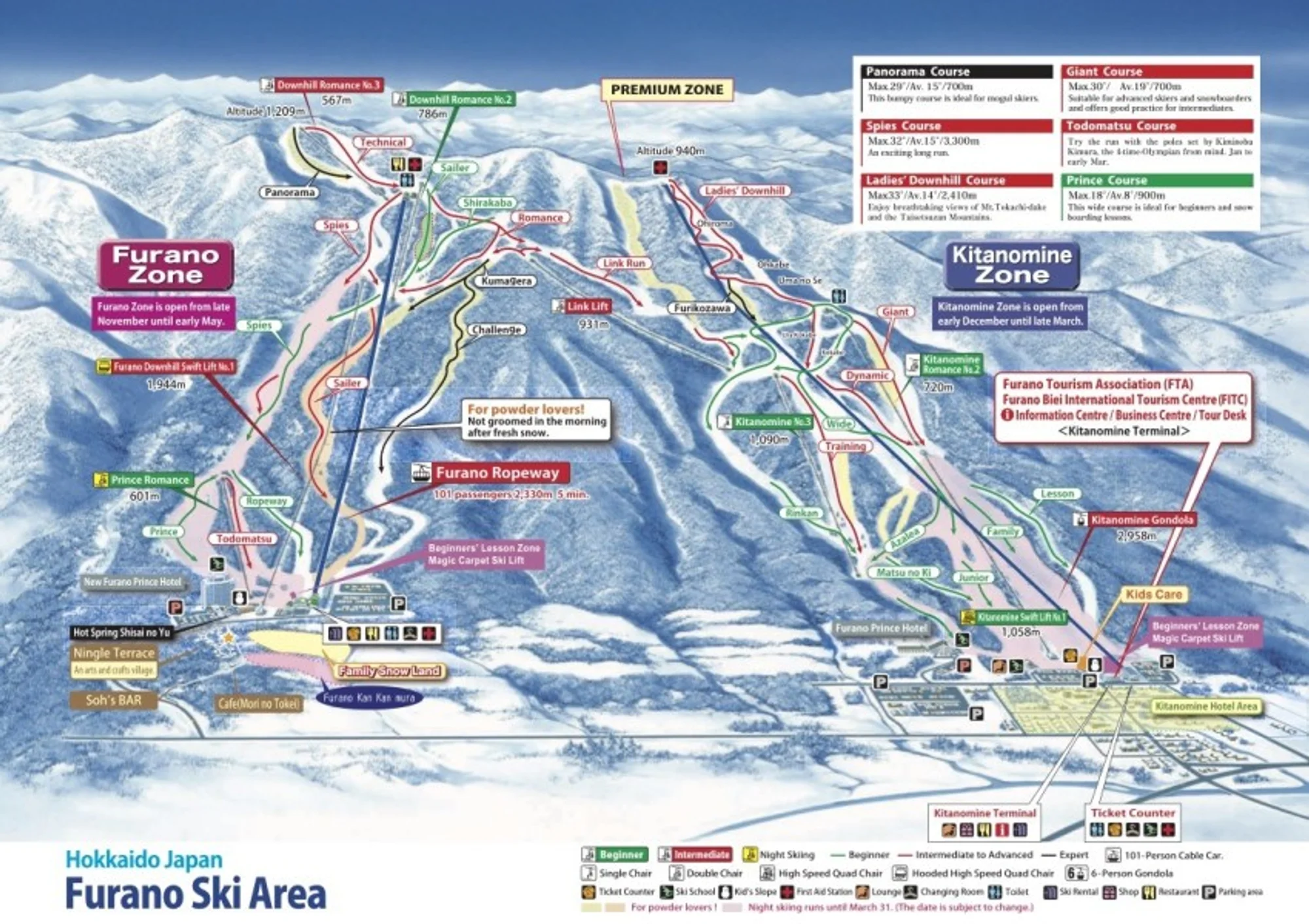 Furano ski and trail map