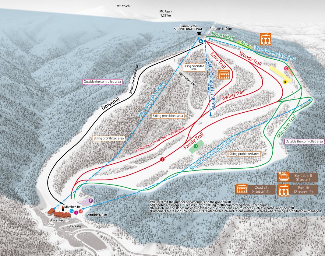 Sapporo Kokusai trail map
