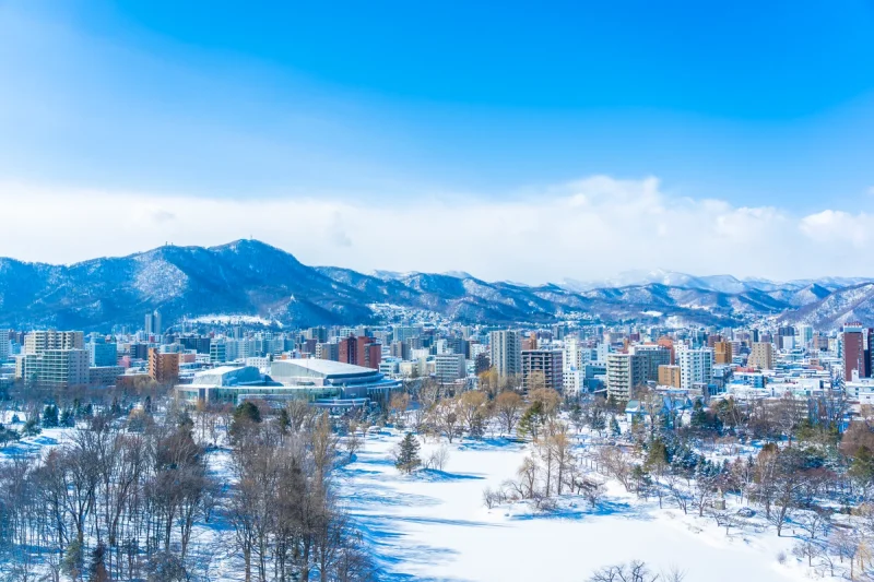 Sapporo city skyline in Hokkaido, Japan