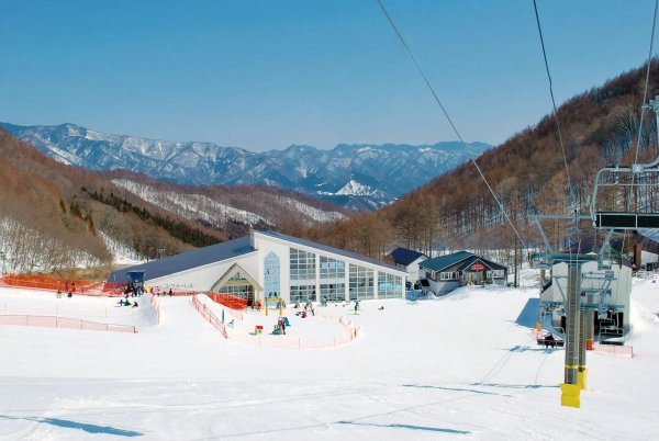 Views from a chairlift over Oguna Hotaka ski resort