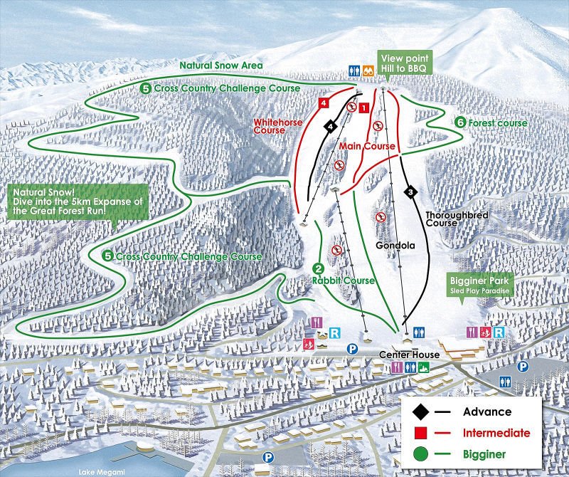 Shirakaba Kogen Kokusai Ski Map