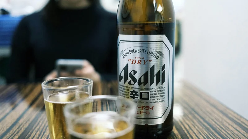 Japanese Beer Asahi - drinking with a friend