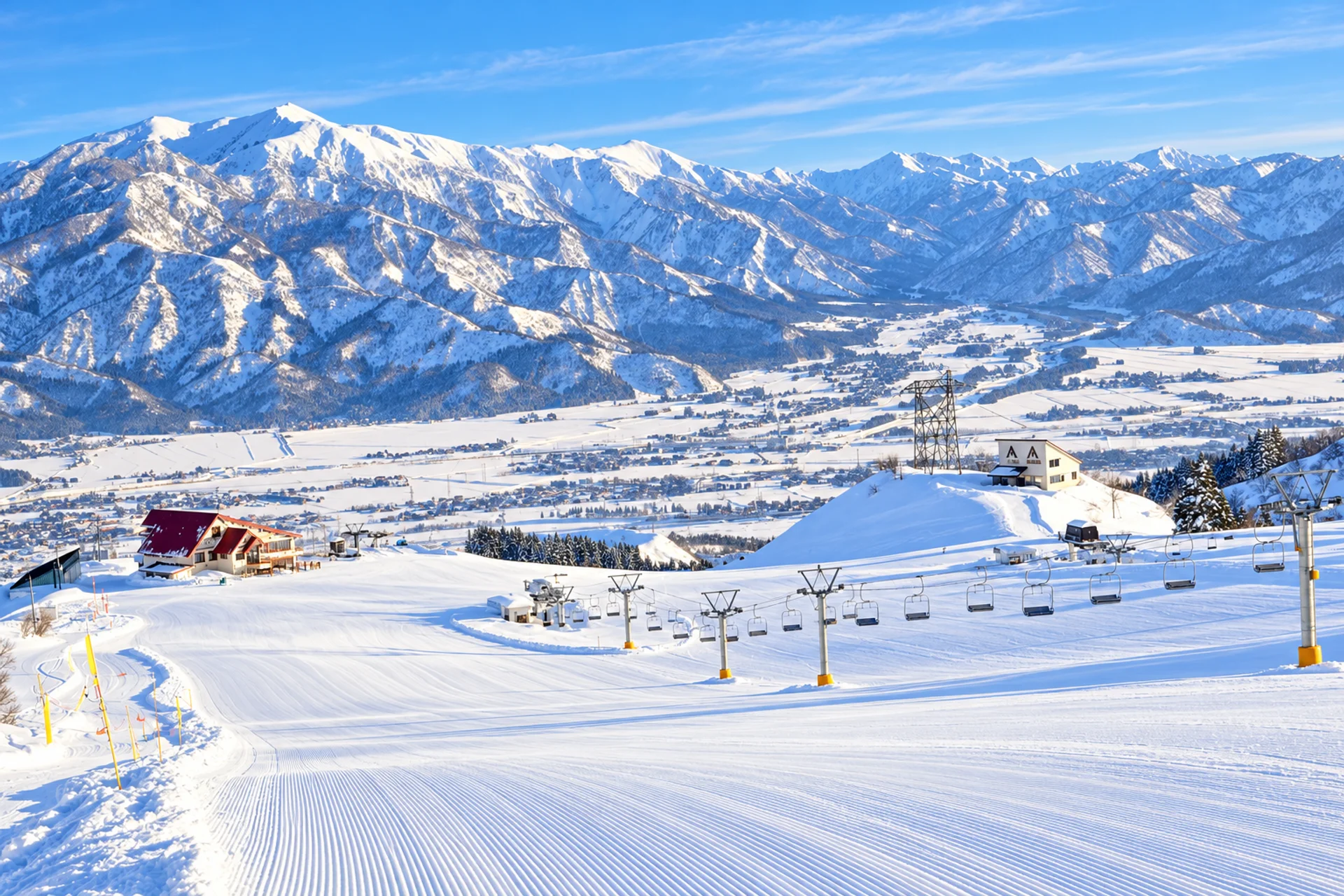 Groomed run at Muica ski resort