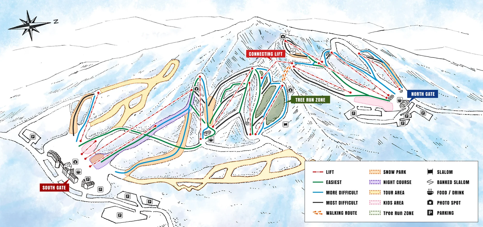 Nekoma Ski Piste and Trail Map