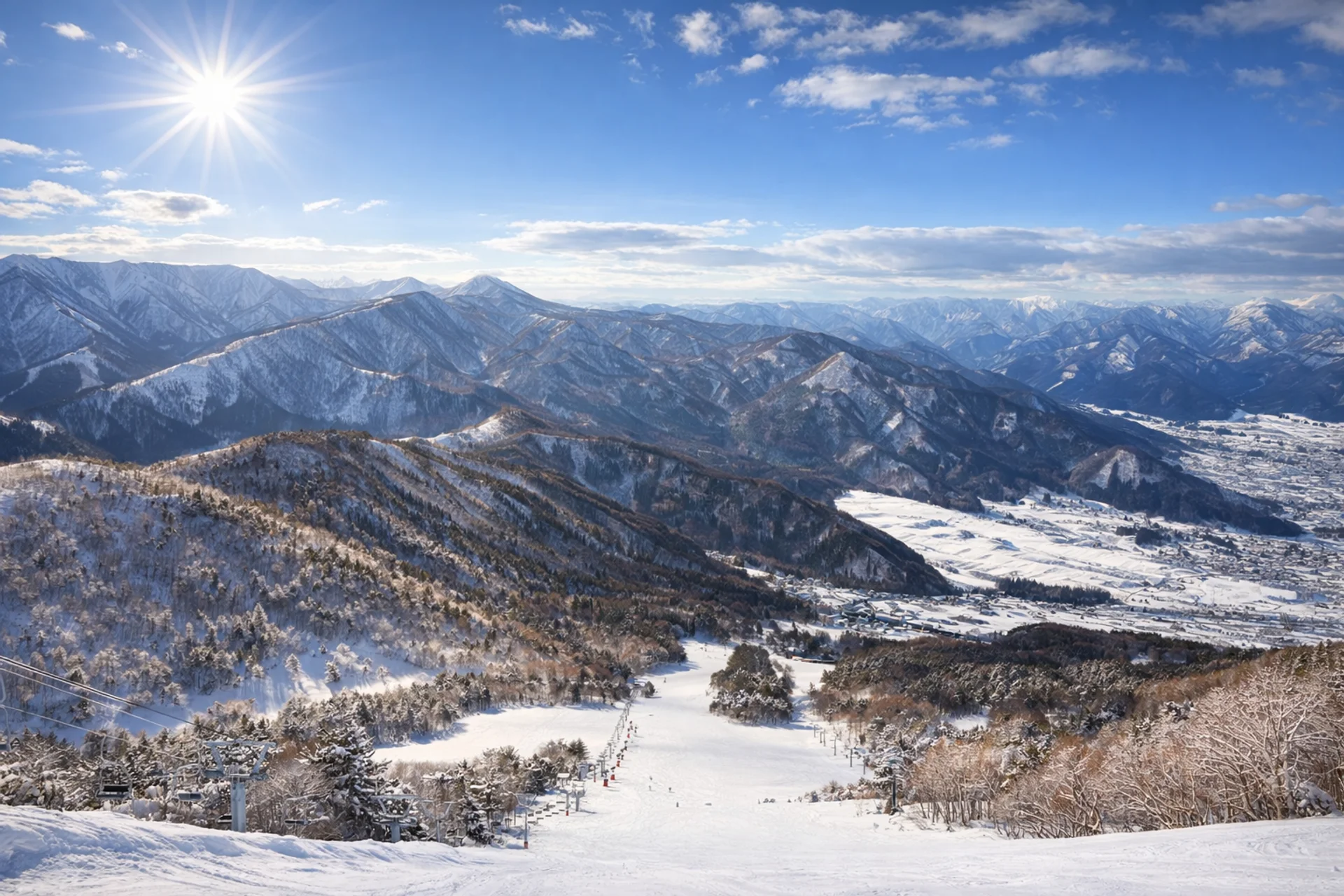 View overlooking valley from Yomase Onsen