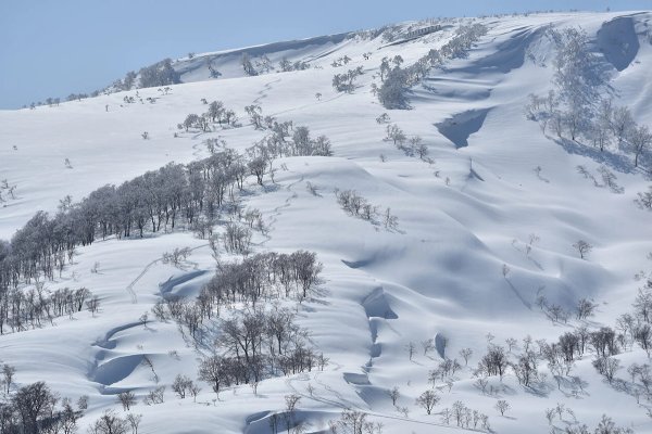 Gassan mountain covered in fresh snow