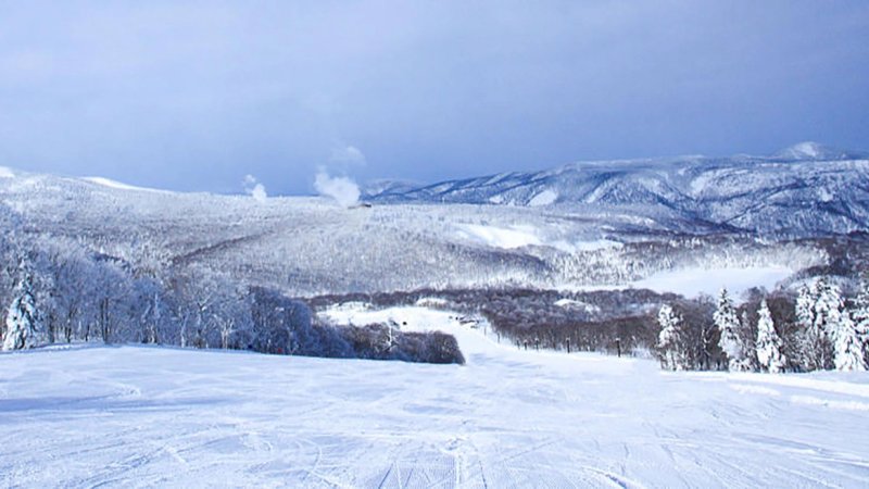 view over the Hachimantai mountains