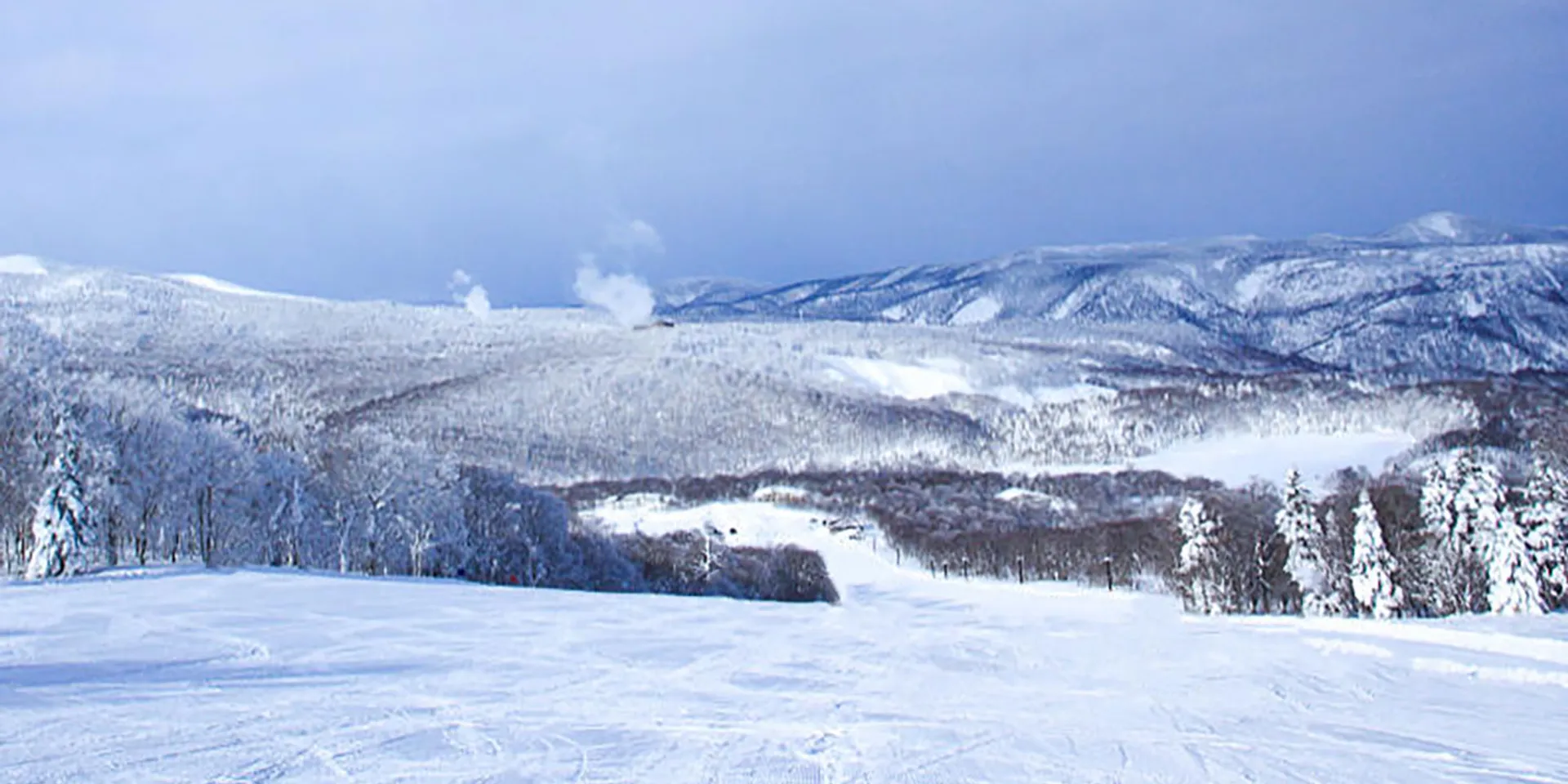 view over the Hachimantai mountains