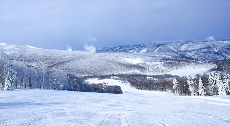 view over the Hachimantai mountains