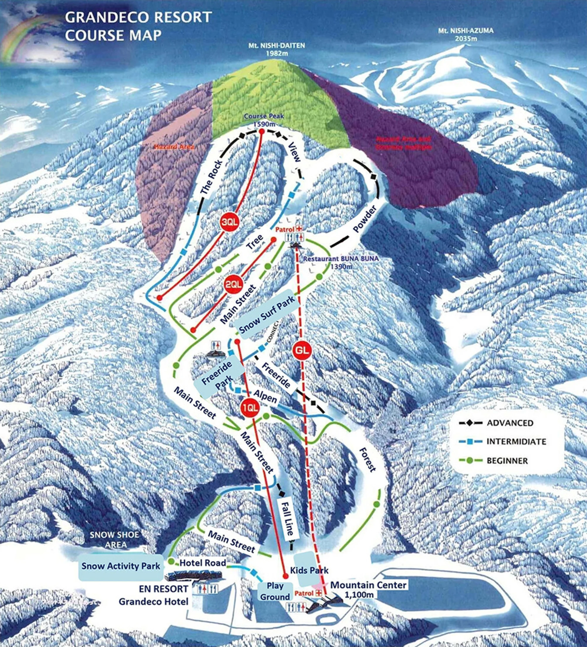 Grandeco ski trail map