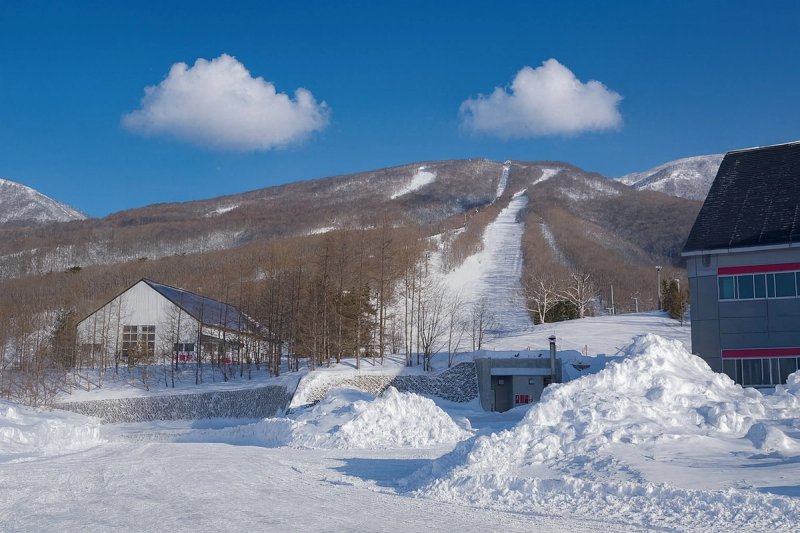 View looking up the slopes at Iwate Kogen Ski Snow Park