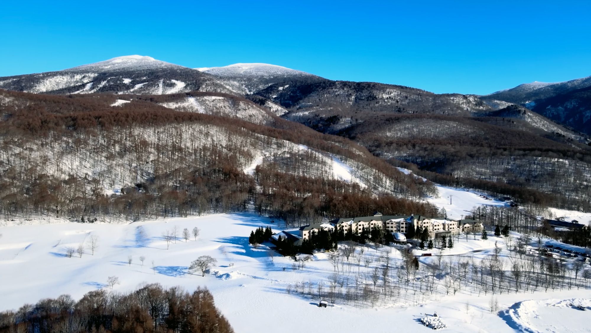 Grandeco Ski Resort from above on a nice day