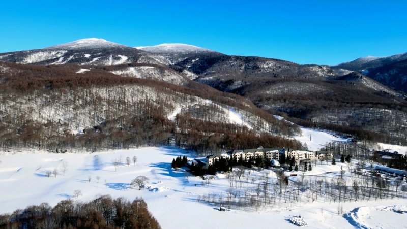 Grandeco Ski Resort from above on a nice day