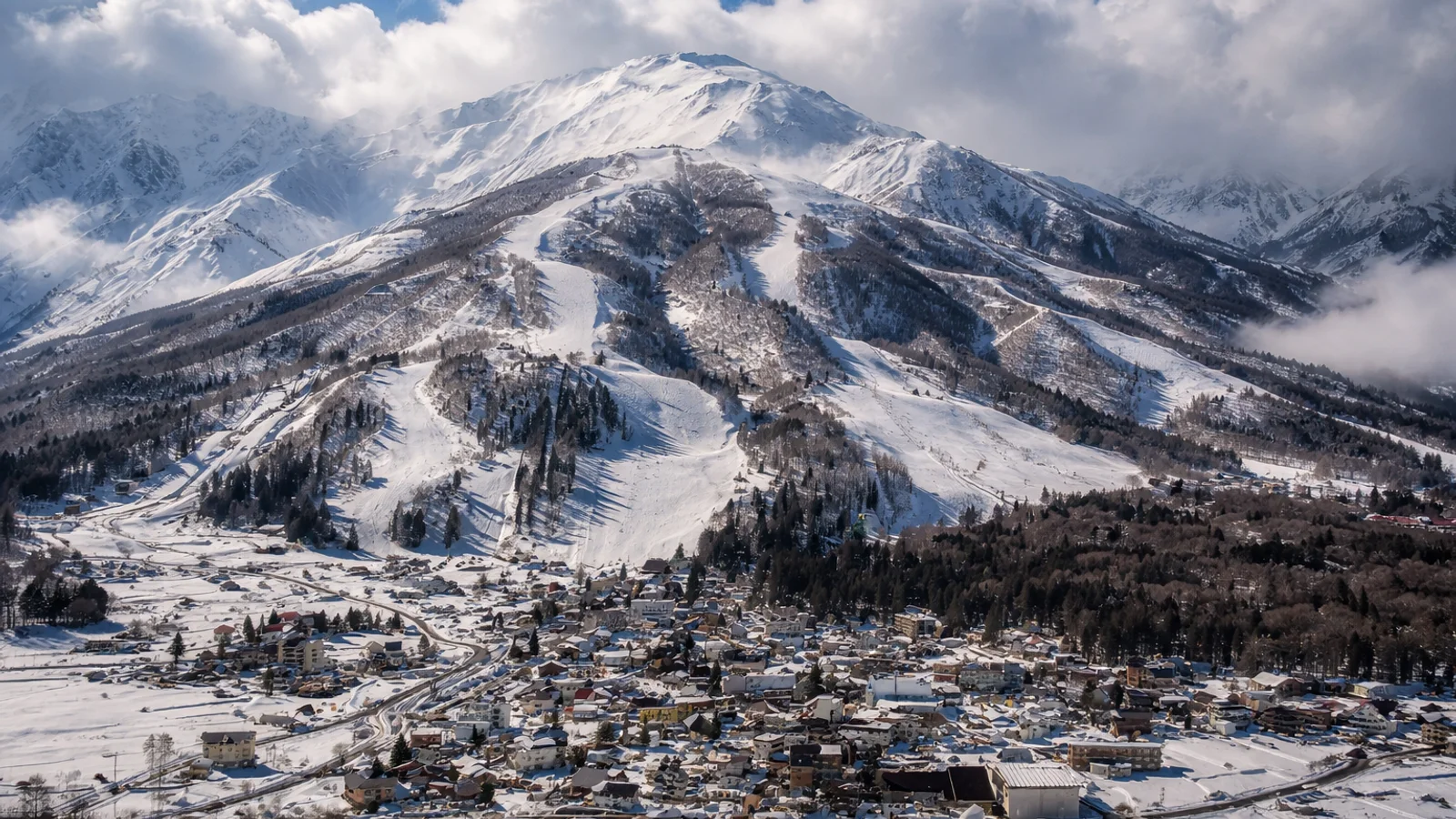 Happo One mountain and village view