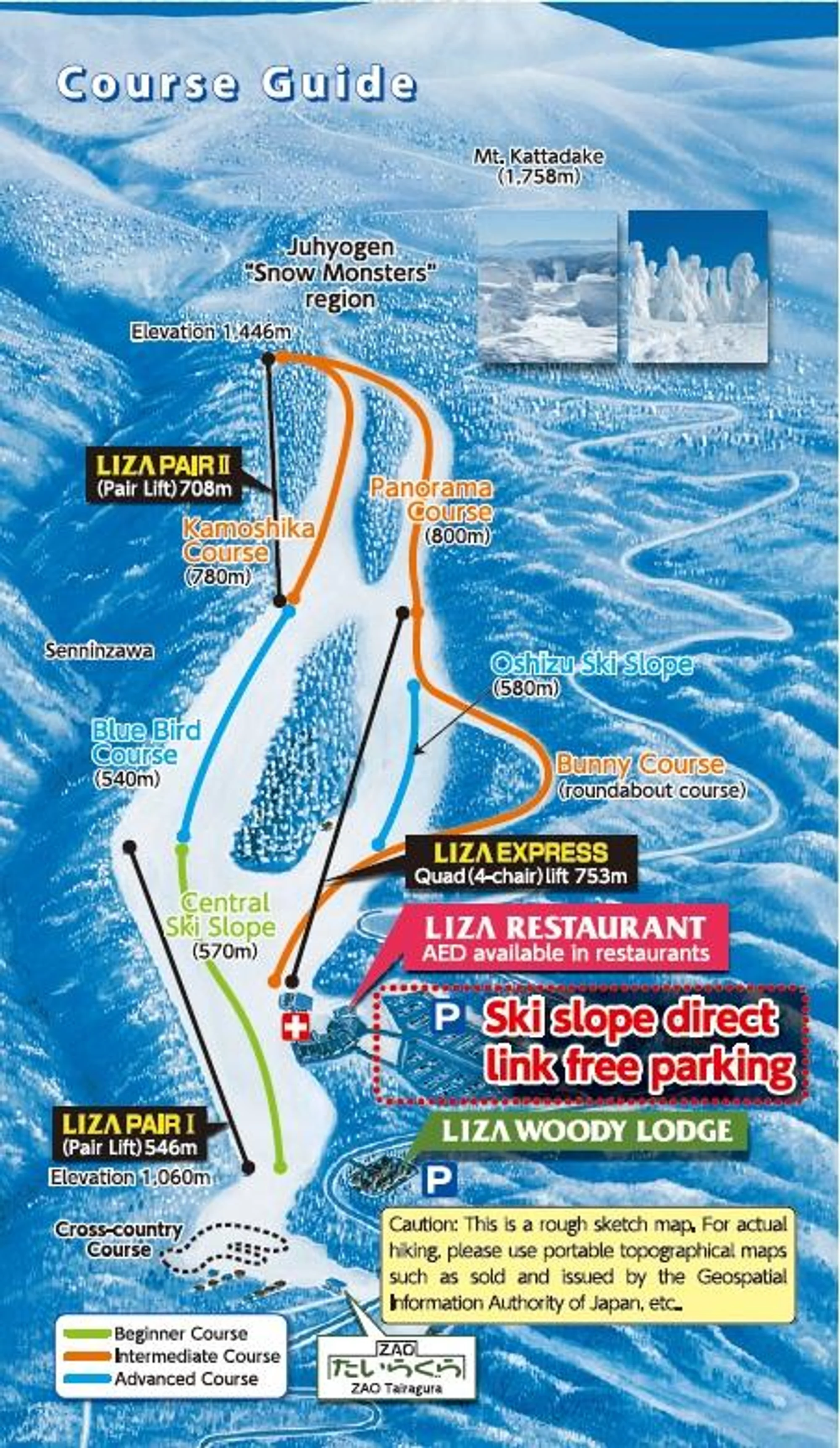 Zao Liza Ski and trail map