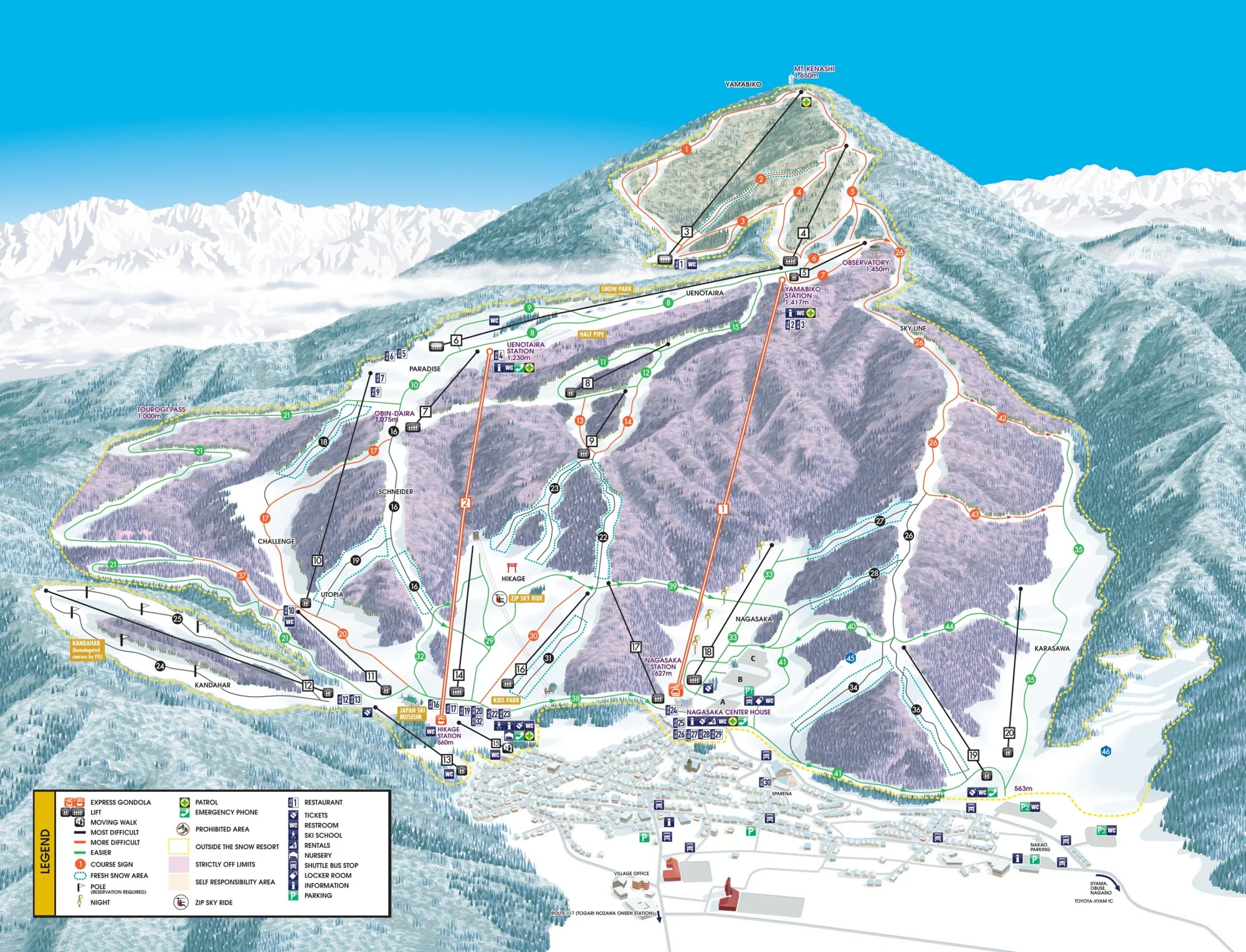 Nozawa Ski & Trail Map