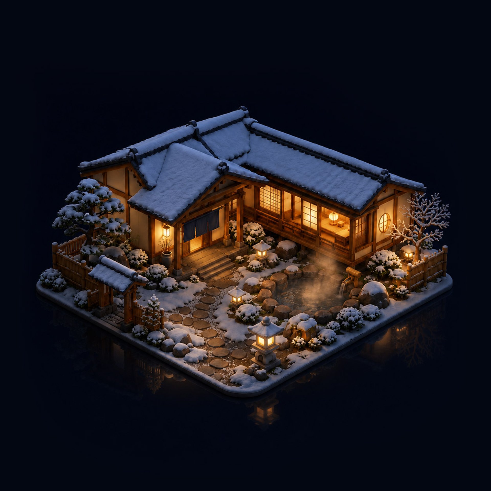 Ryokan graphic - dark scene