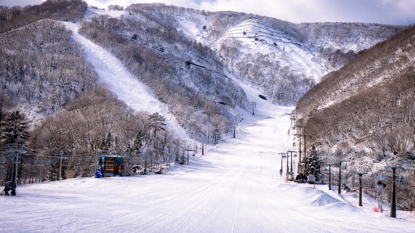 Hakuba Goryu Ski Resort: View up the mountain