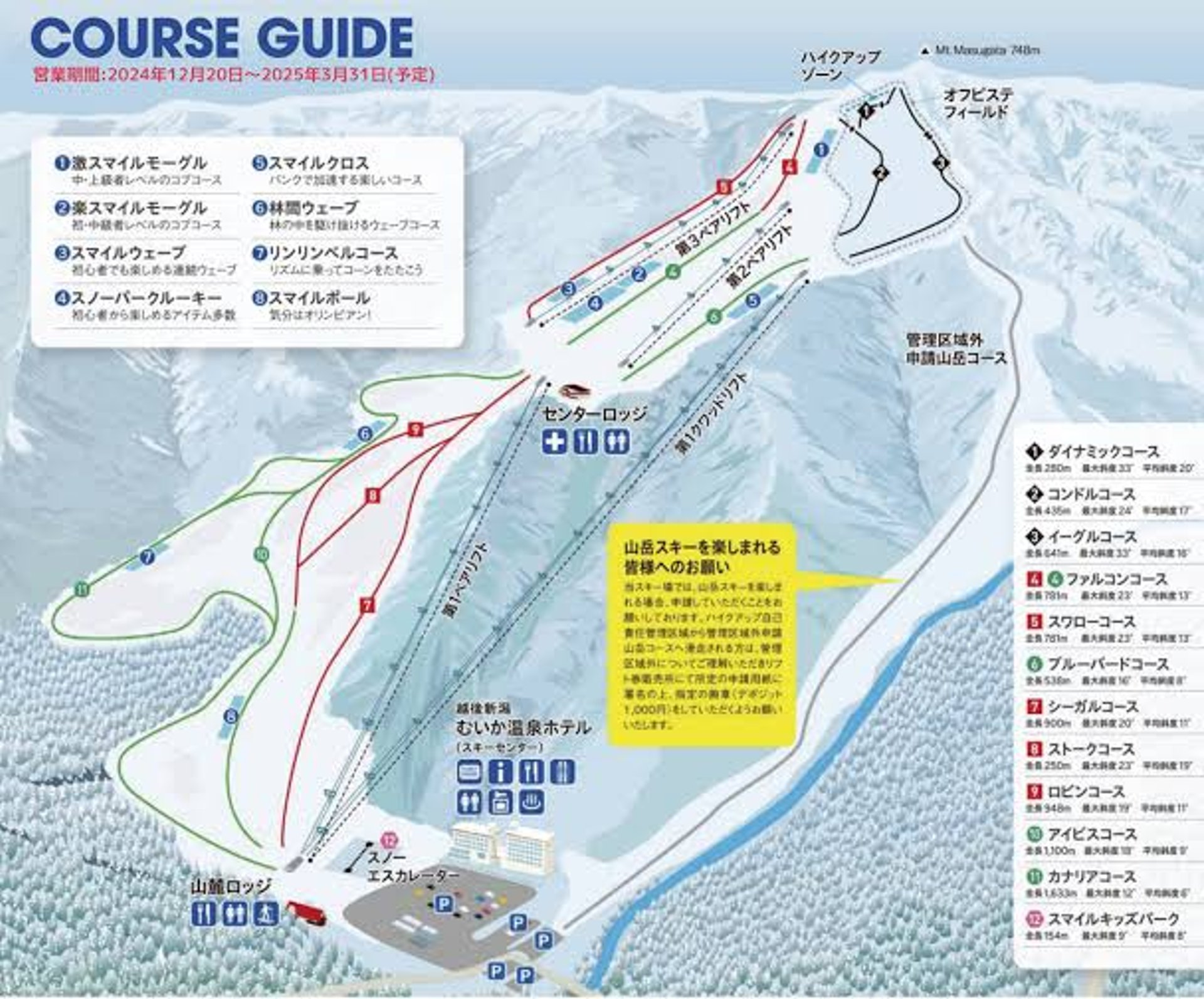 Muica ski resort map