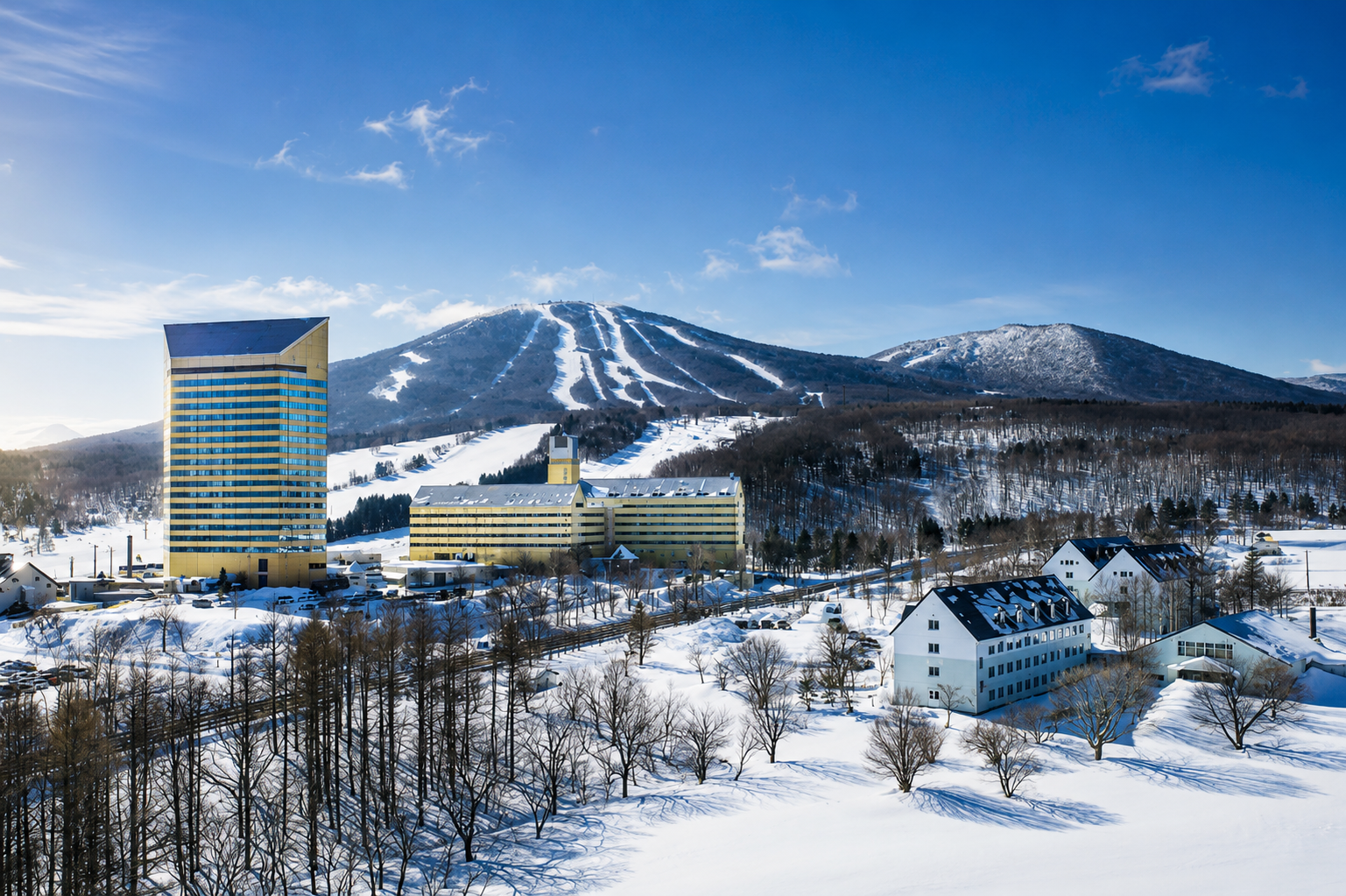 View of Appi Kogen mountain and hotel