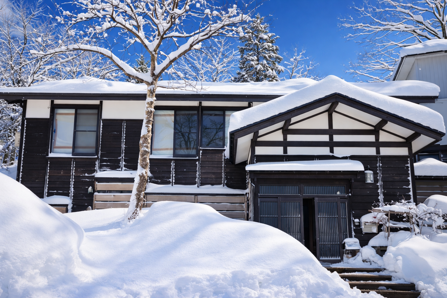 Minshuku accommodation in the snow