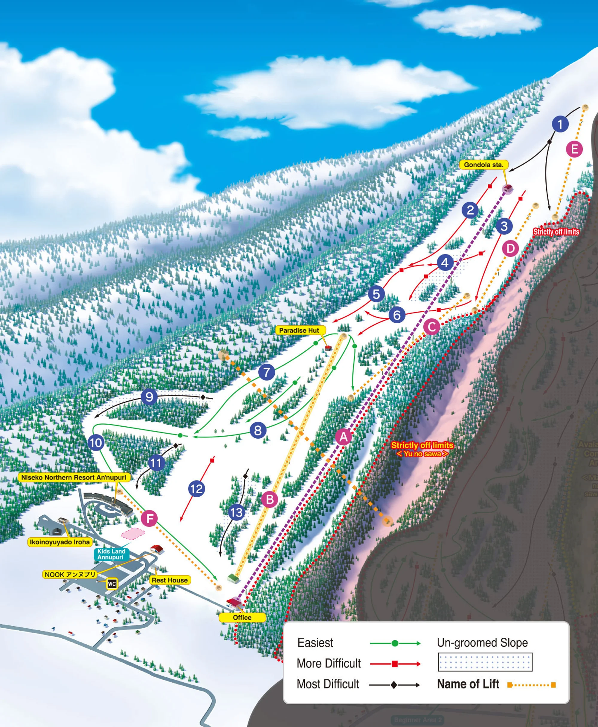 Annupuri Ski and trail map