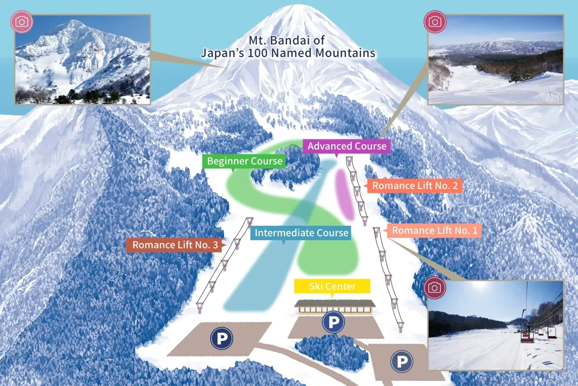 Urabandai Ski and Trail Map