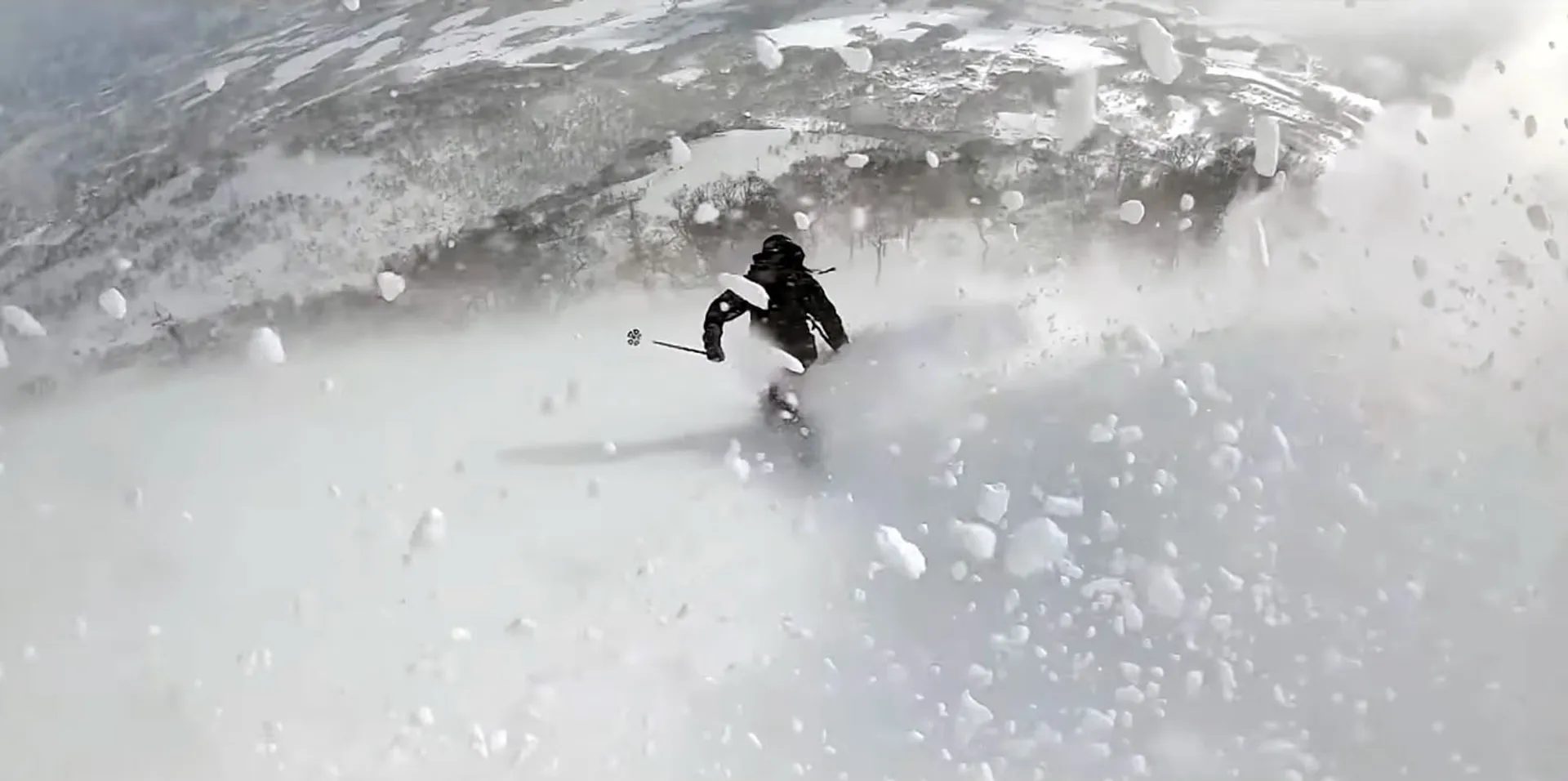 Pow riding high up at Niseko Village