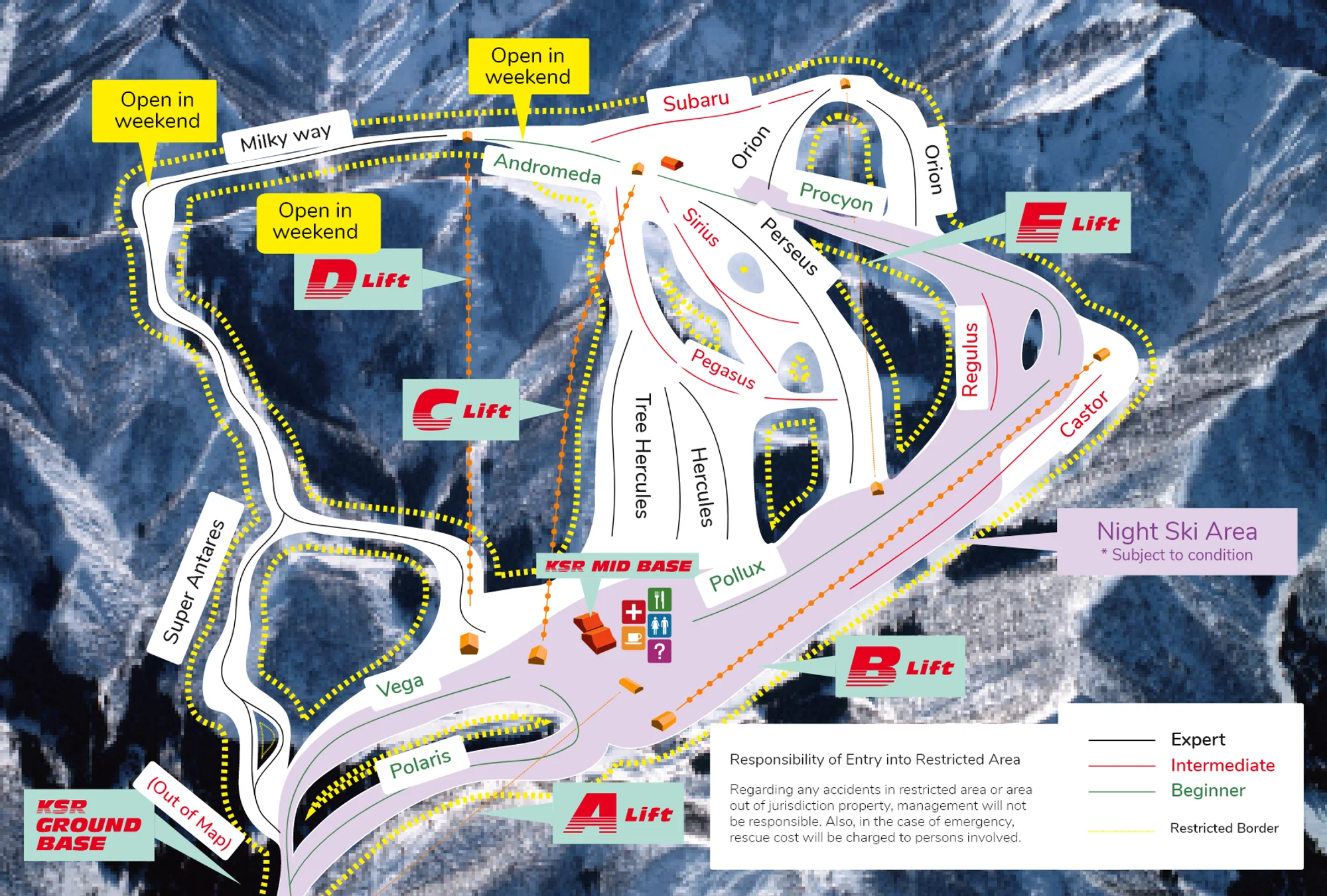 Kandatsu Snow Area Resort Trail Map