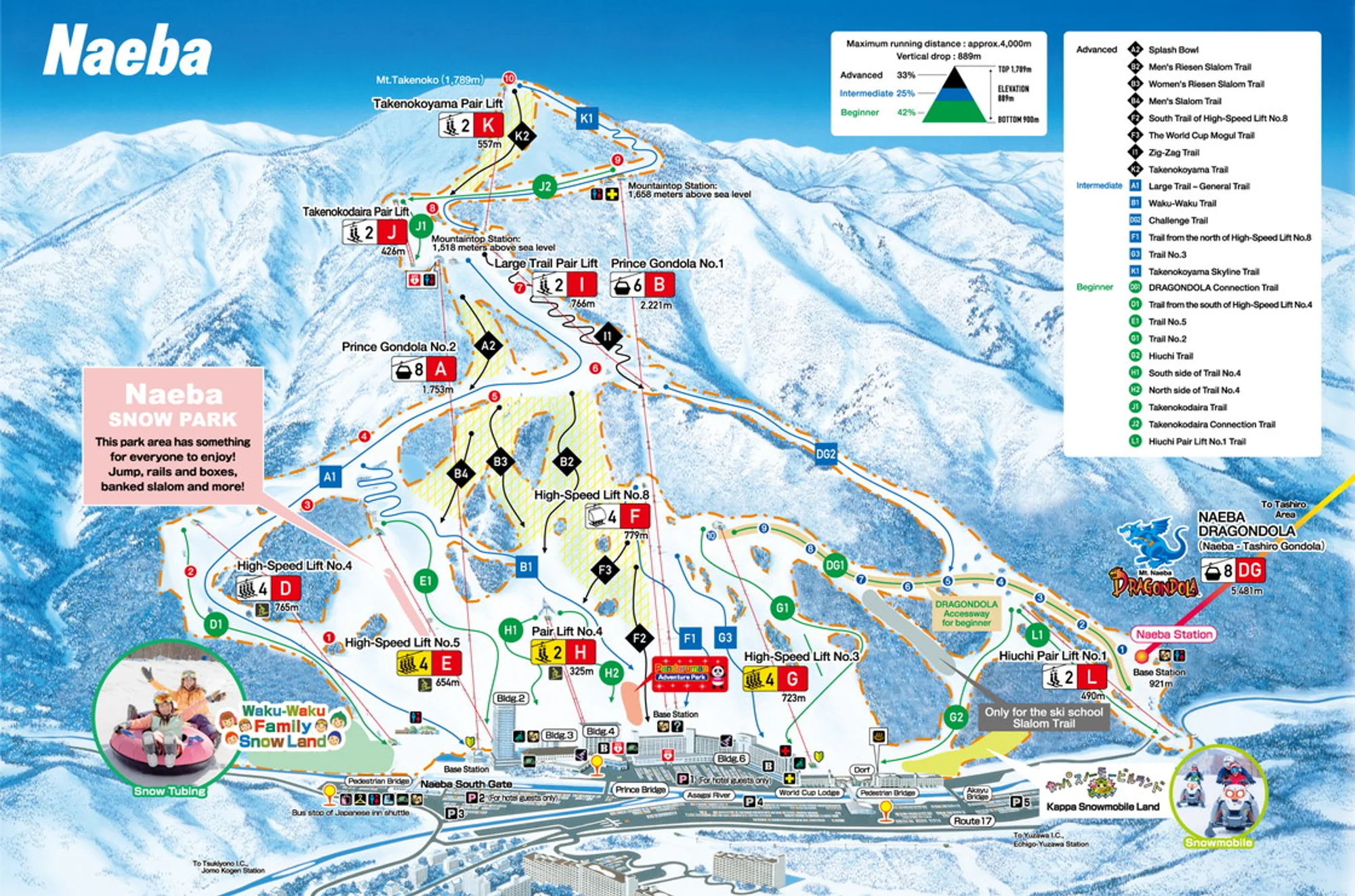 Naeba ski trail map
