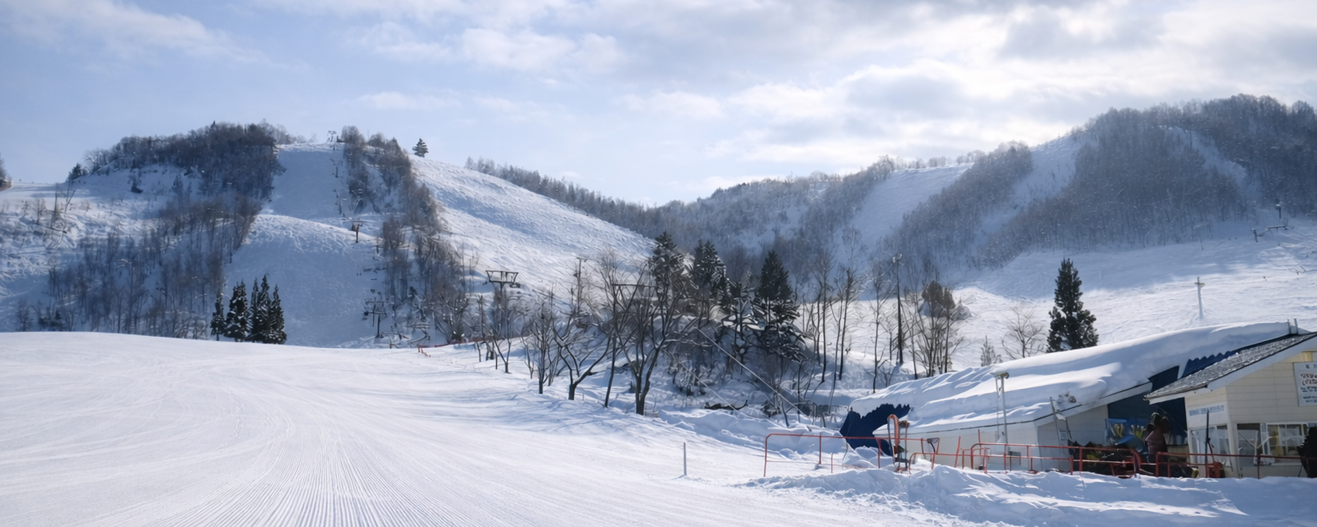 Pristine morning with fresh groomers at Honoki Daira Ski Resort
